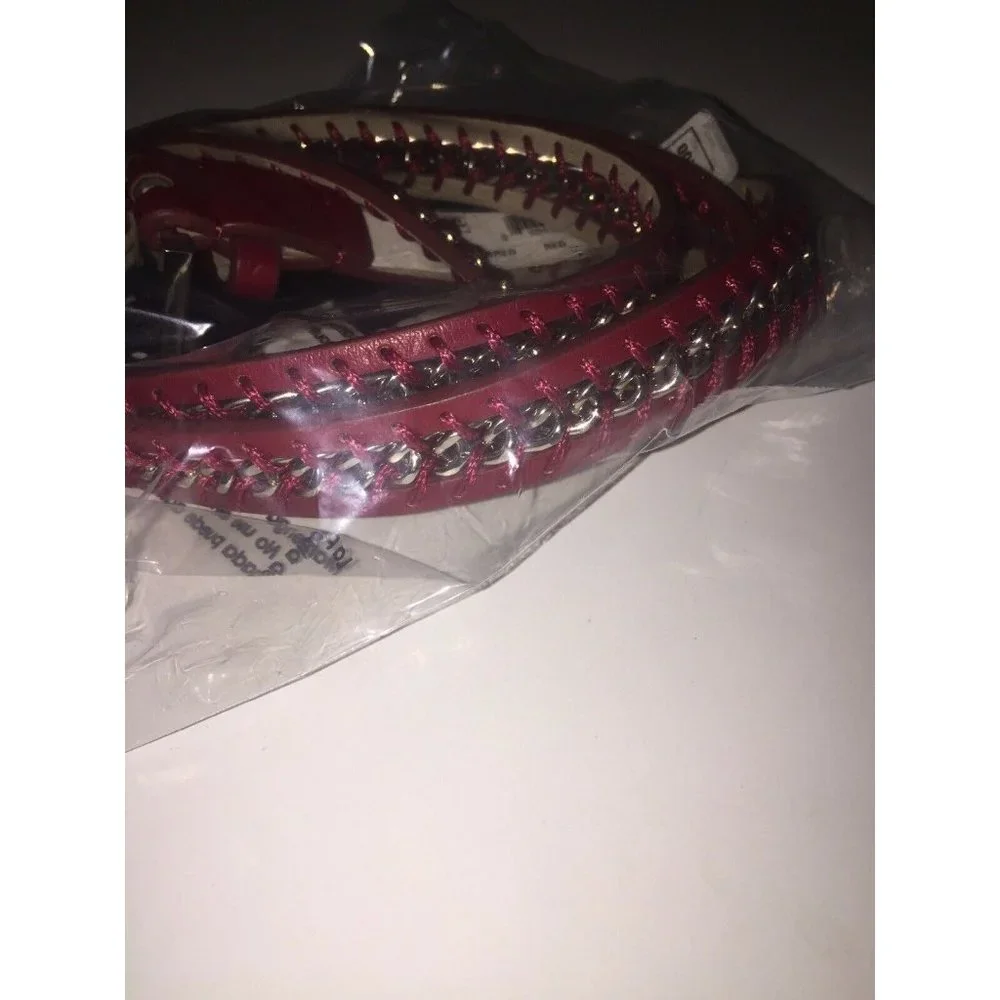 Style & co. Skinny Chain Inlay Red Belt, Size Medium, Retail $34.00